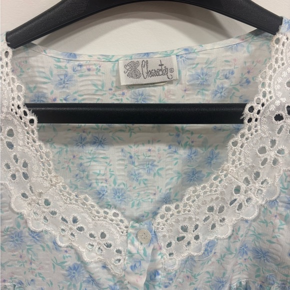 Women's Blue Floral Nightgown - Picture 3 of 4